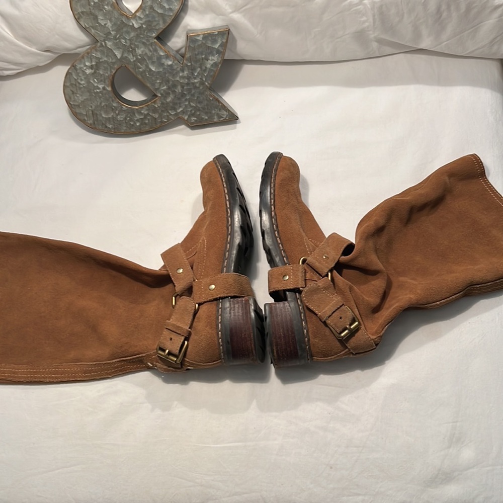 Nine West Leather/Suede Boots Size 7.5 Camel Color